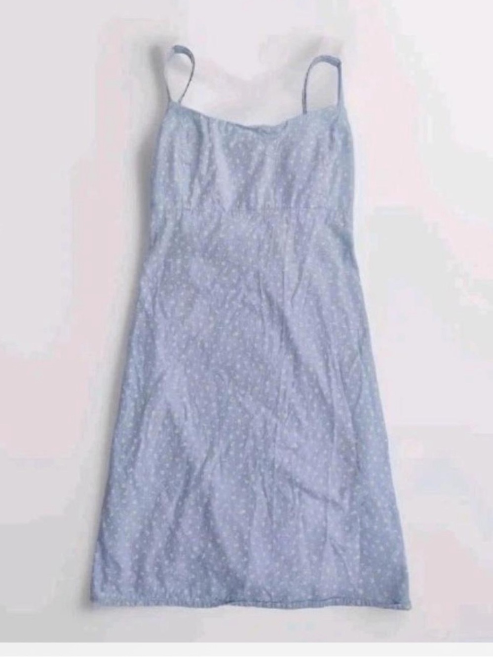 Brandy Melville Light Blue Polka-Dot Slip Mini Dress